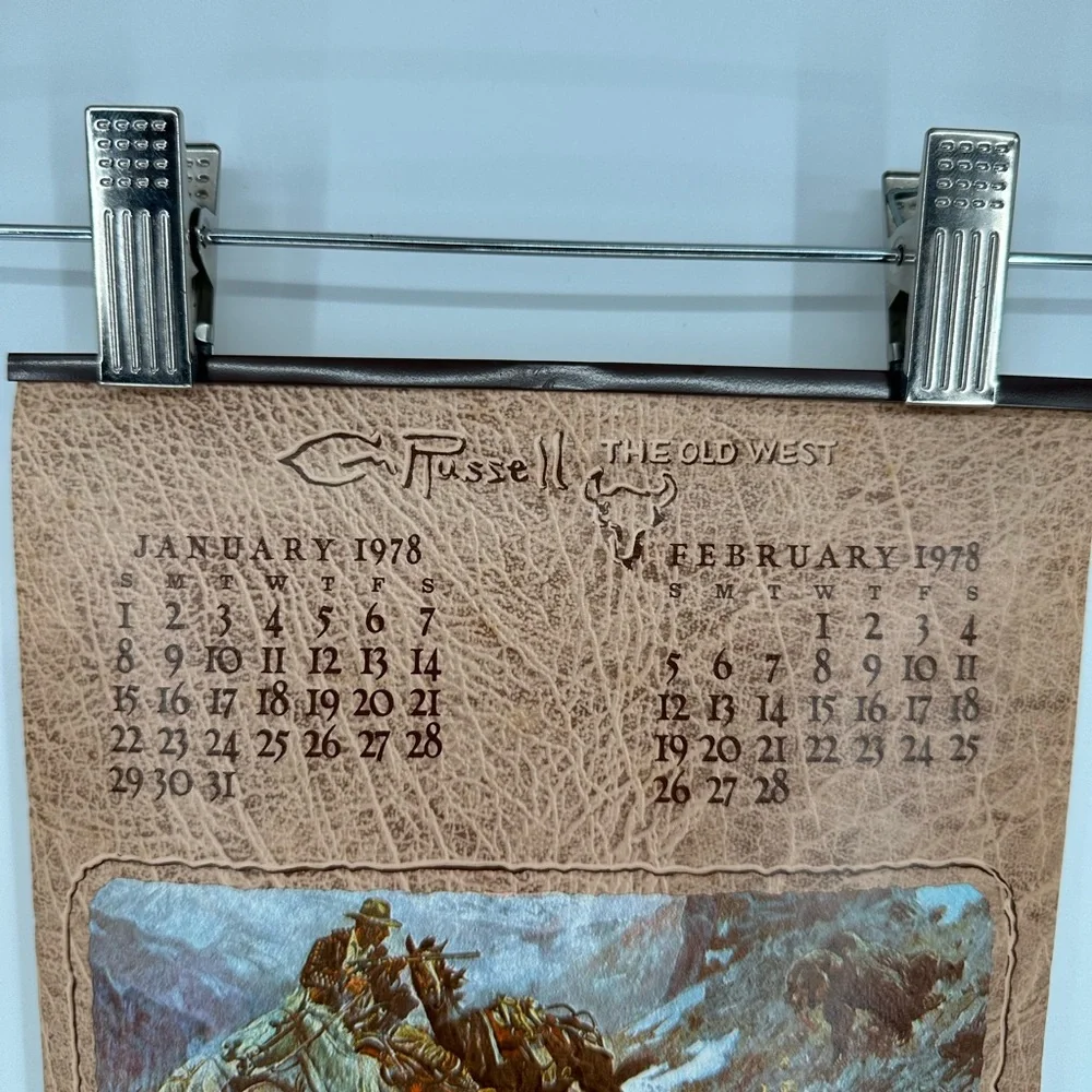 Vintage 1978 Russell The Old West Hanging Advertising Calendar RARE!! W7